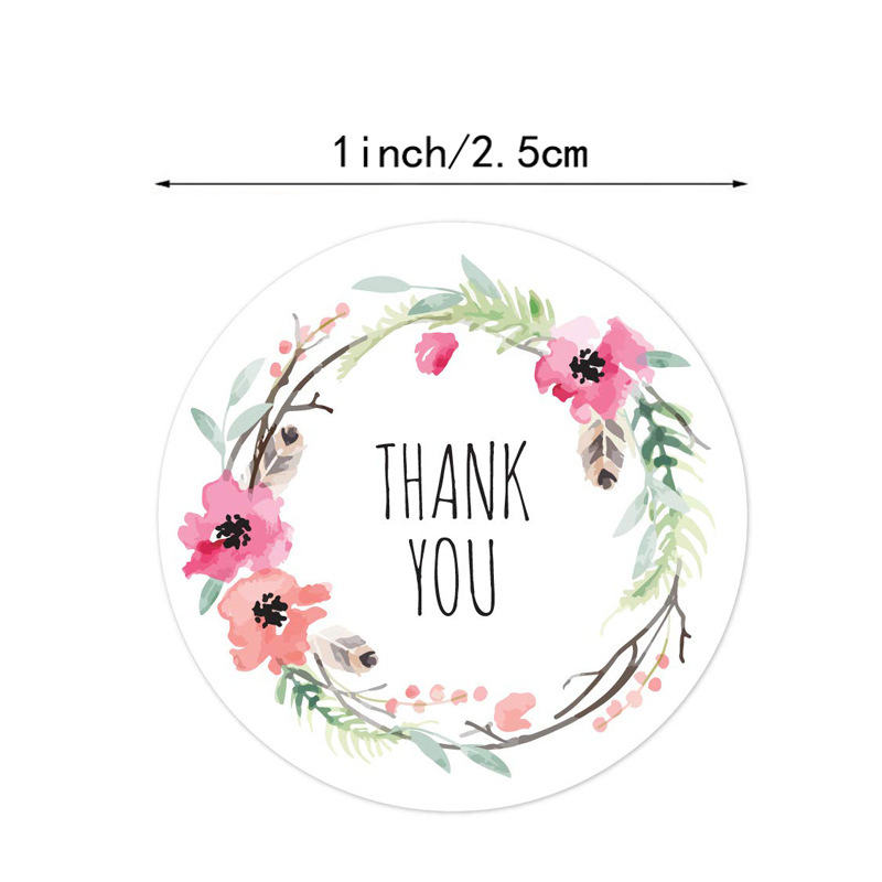 100 500 pcs 6 designs floral thank you sticker seal label C