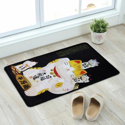 极速Rectangular foyer doorway lucky cat door mat household t