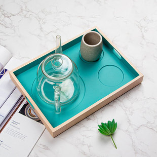 酒店水壶托盘 带杯孔把手树脂托盘 宾馆用品餐厅双耳带柄茶盘