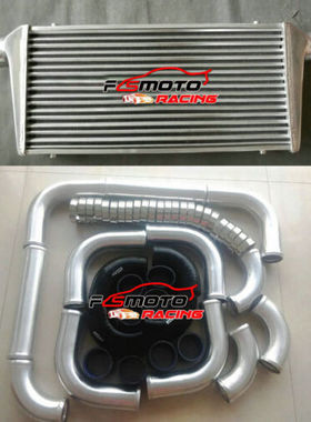 24“x12”x3“通用铝中冷器+3”8根铝管+黑色软管套件