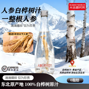 光合颜究所人参白桦树汁多箱送礼囤货顺丰上门玻璃瓶320ml0脂肪