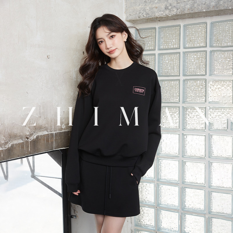 至漫ZHIMAN空气层砂洗莫代尔卫衣短裙凉感休闲套装女2025春季新款,女装/女士精品,时尚套装,淘宝优惠券,粉丝福利购,淘宝优惠卷