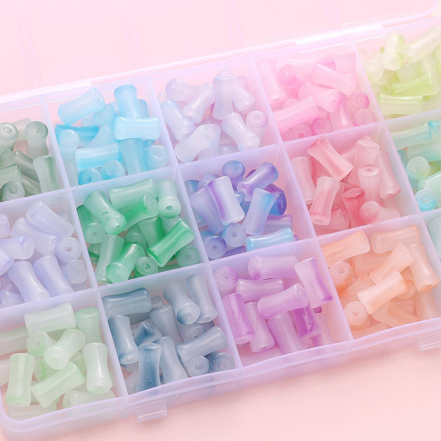 20颗玻璃渐变竹节珠串珠手工饰品配件自制手串手链材料散珠子