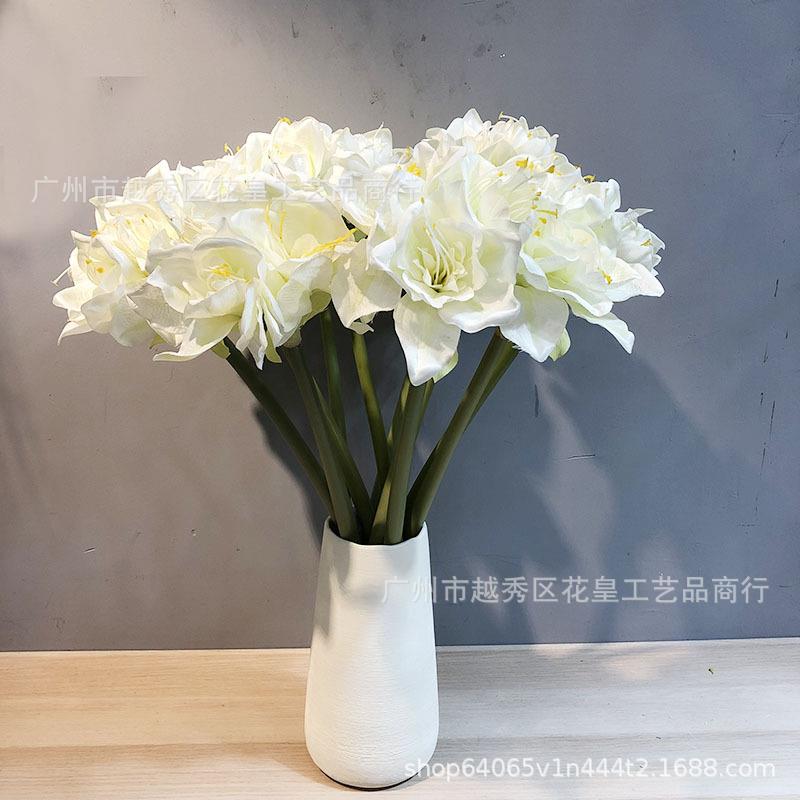 4头君子兰朱顶红外贸仿真兰花假花婚庆节日家居装饰花艺婚庆道具