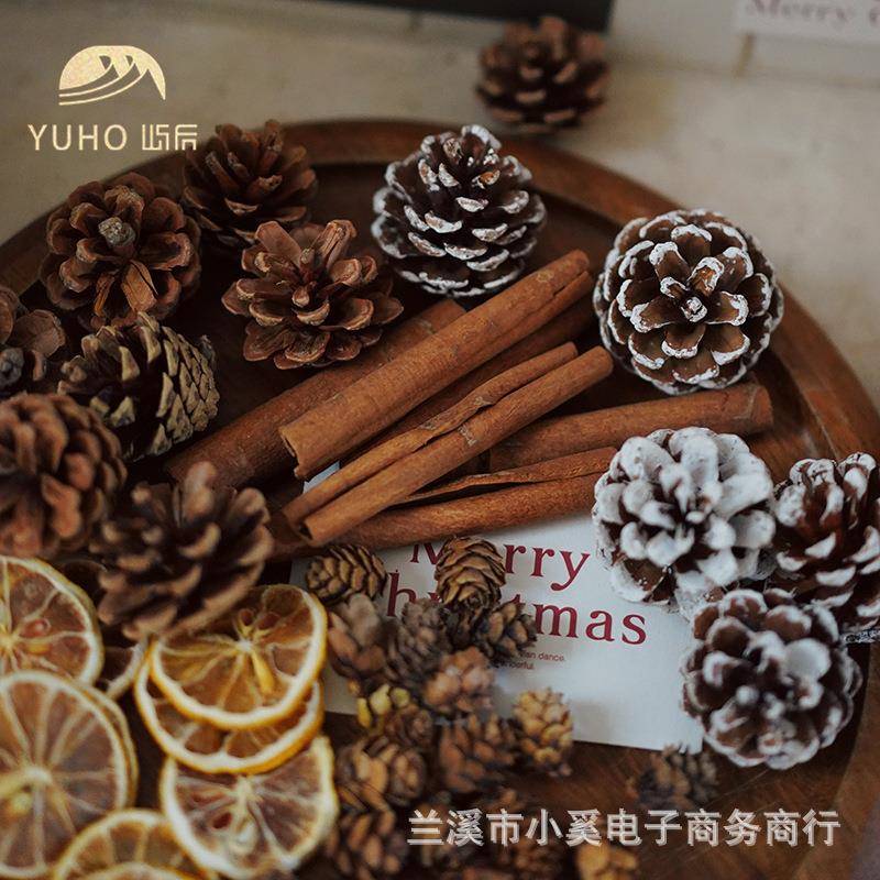 圣诞节天然松果桂皮系列圣诞树装饰搭配平安夜礼盒diy干花材料