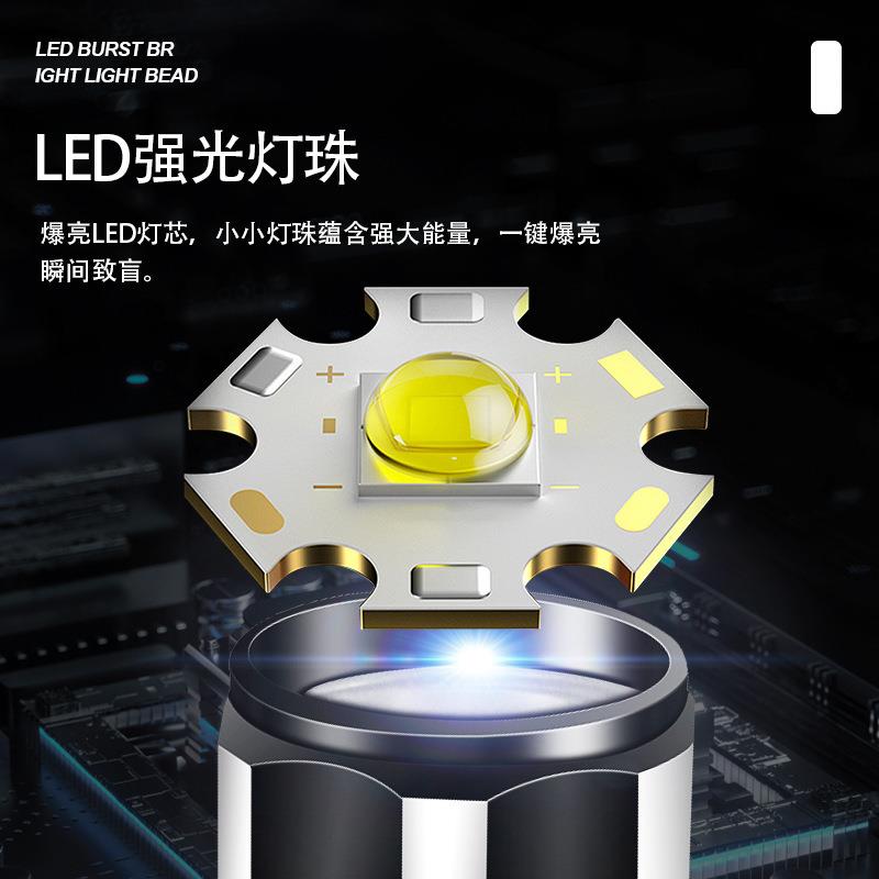 2025新款铝合金强光手电筒铝合金家用户外便携迷你超亮手电现