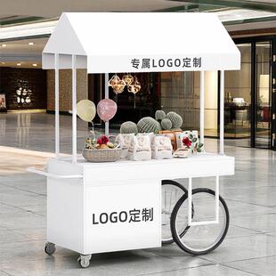 新款铁艺花车摆摊车多功能商场促销流动小推车专用促销车