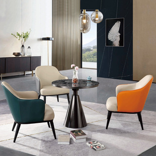 创意圆台洽谈桌椅组合售楼部会客椅接待桌椅商务谈判小圆台椅