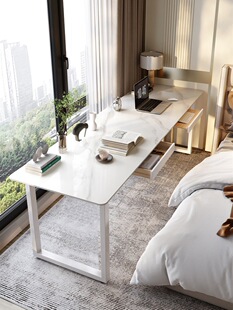 2026白色岩板长条桌靠墙书桌窄宽双人阳台窄条桌床边工作台办公电