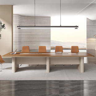 现代大型会议桌长桌高档现代时尚会议室桌子接待长条洽谈桌椅组合