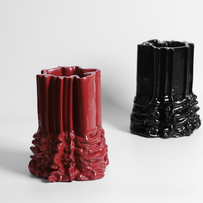 现代白色红色堆积堆堆抽象异型几何树脂花插花瓶客厅装饰摆件,橡塑材料及制品,其他塑料制品,淘宝优惠券,粉丝福利购,淘宝优惠卷