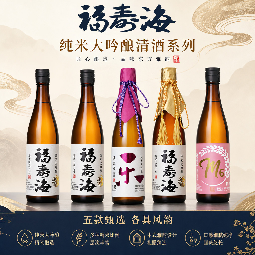 福寿海纯米大吟酿系列720ml*5款图片