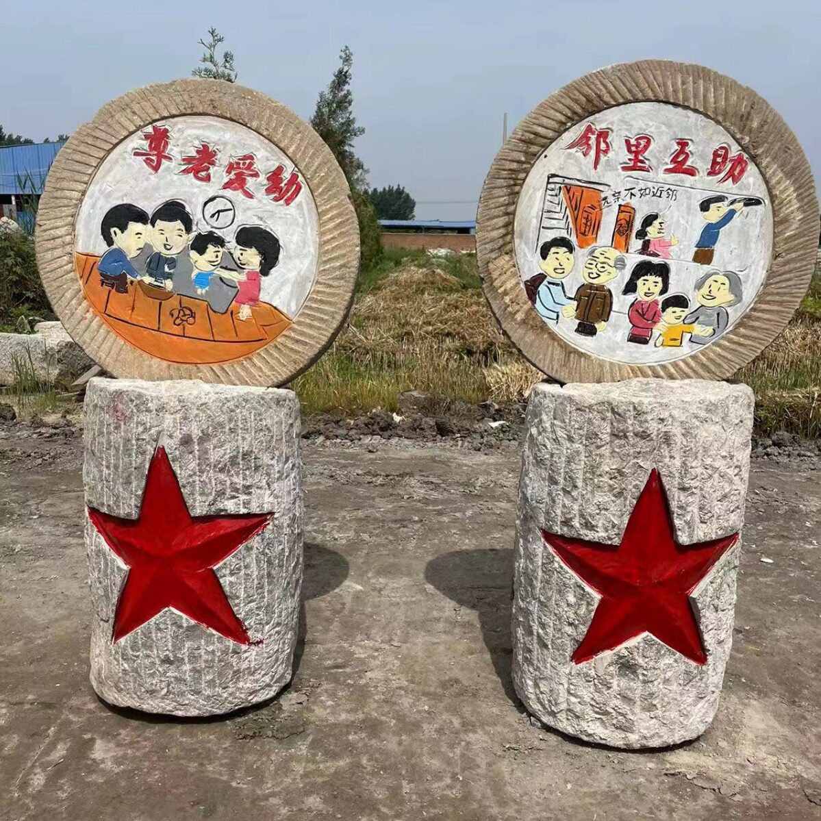 工厂老磨盘水盆切割老磨盘铺路石户外汀步石石磨盘现货供应