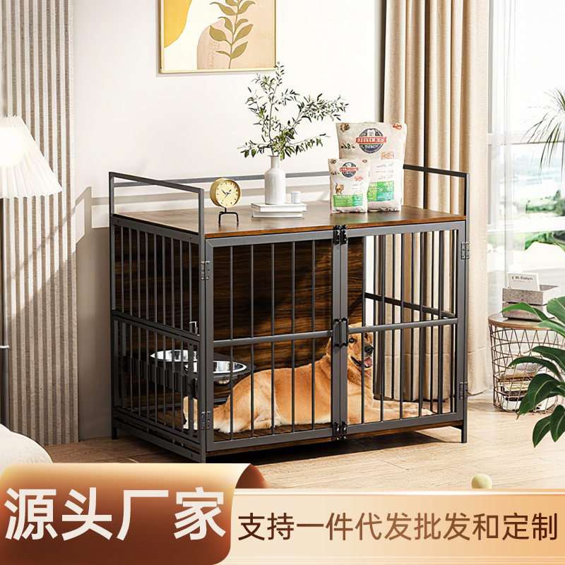 户外犬屋大件犬舍围栏狗狗游玩好物优质铁艺木板打造简约舒适狗笼