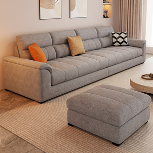 奶油风2025新款雪尼尔棉麻布艺沙发客厅小户型现代简约可拆洗家具