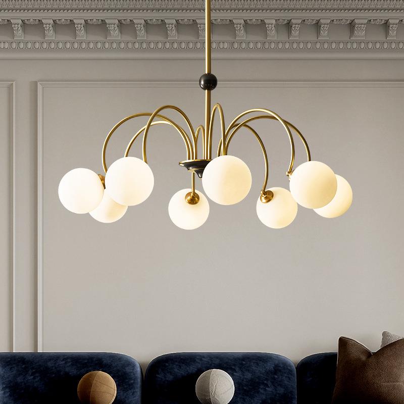 轻奢设计师款北欧卧室餐厅灯复古日式灯具侘寂风创意客厅全铜吊灯