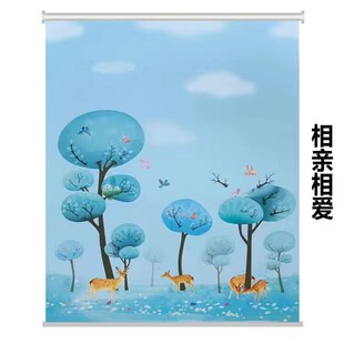 卷帘百叶窗帘打孔安装 遮光遮阳厨房化妆室办公室升降手拉卷拉式