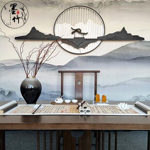 侘寂风摆件氛围感禅意中式软装压纸镇尺一对书卷道具书房卷轴套装