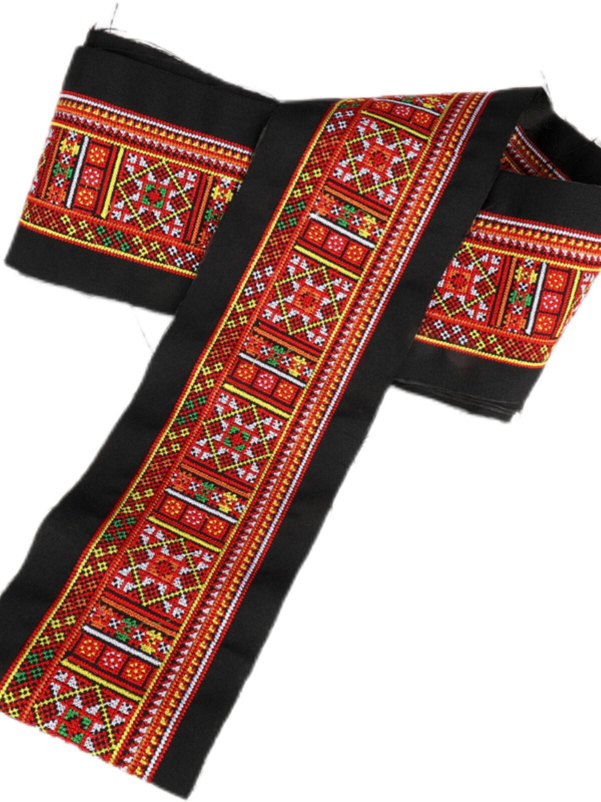 少数民族风瑶绣苗族瑶族服装长条刺绣花边仿手工十字绣服饰辅料