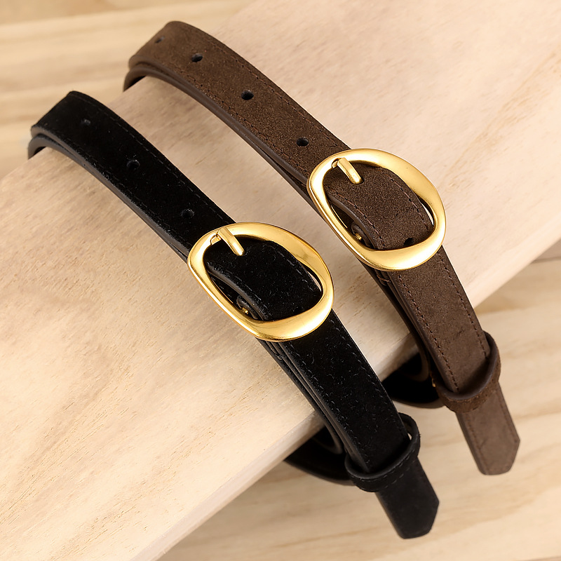 日本品质2025新款反绒牛皮小号时尚腰带女士皮带装饰裤腰带潮现货