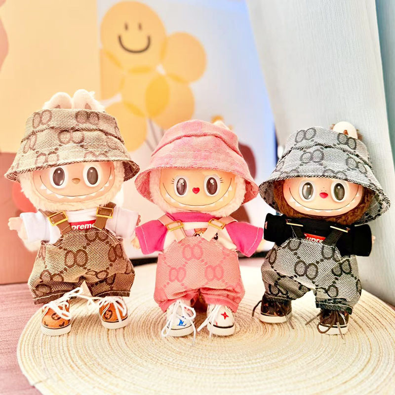 日本品质仅衣服] 一二代Labubu衣服挂件拉布布坐坐娃衣8字格纹背
