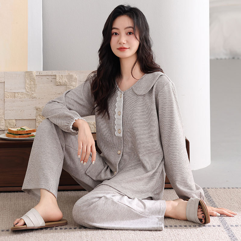 日本品质德绒睡衣女秋冬季长袖开衫2025新款休闲家居服薄绒保暖套