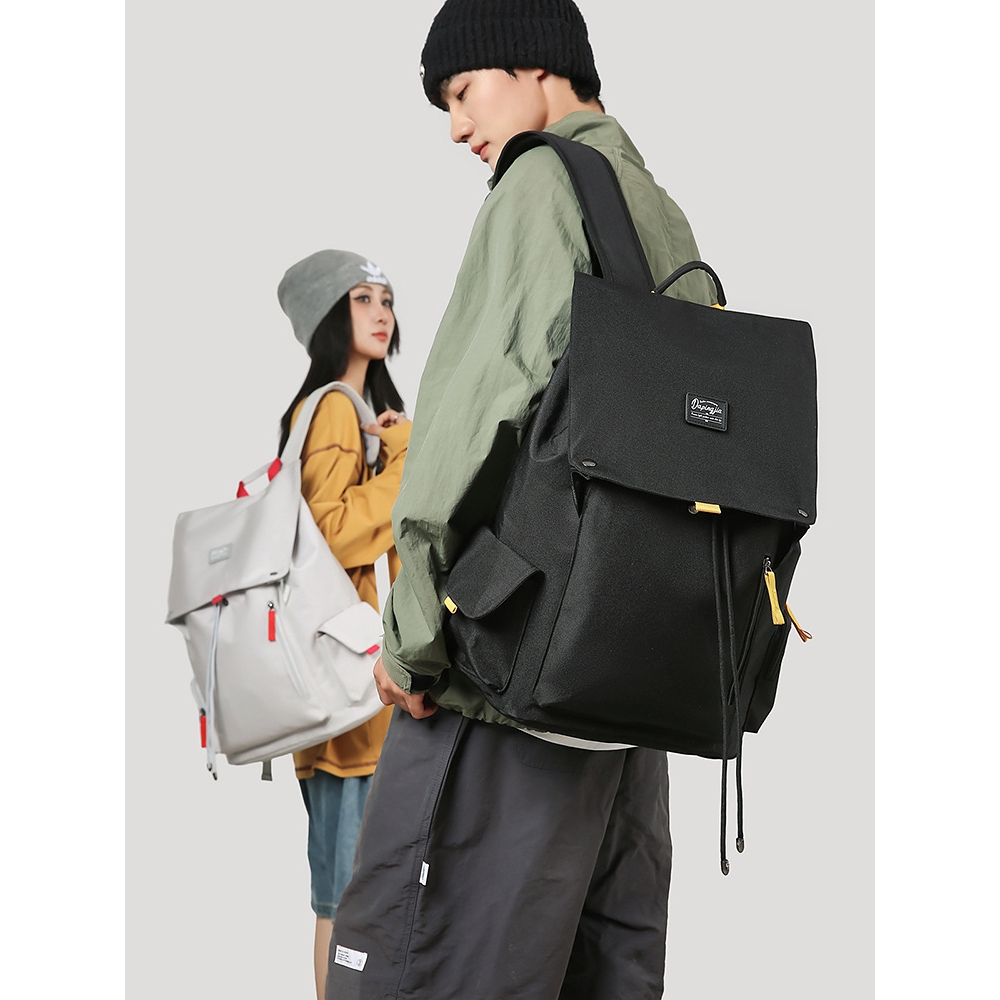 日本品质双肩包男电脑包帆布高级感书包大学生旅游大容量旅行背包