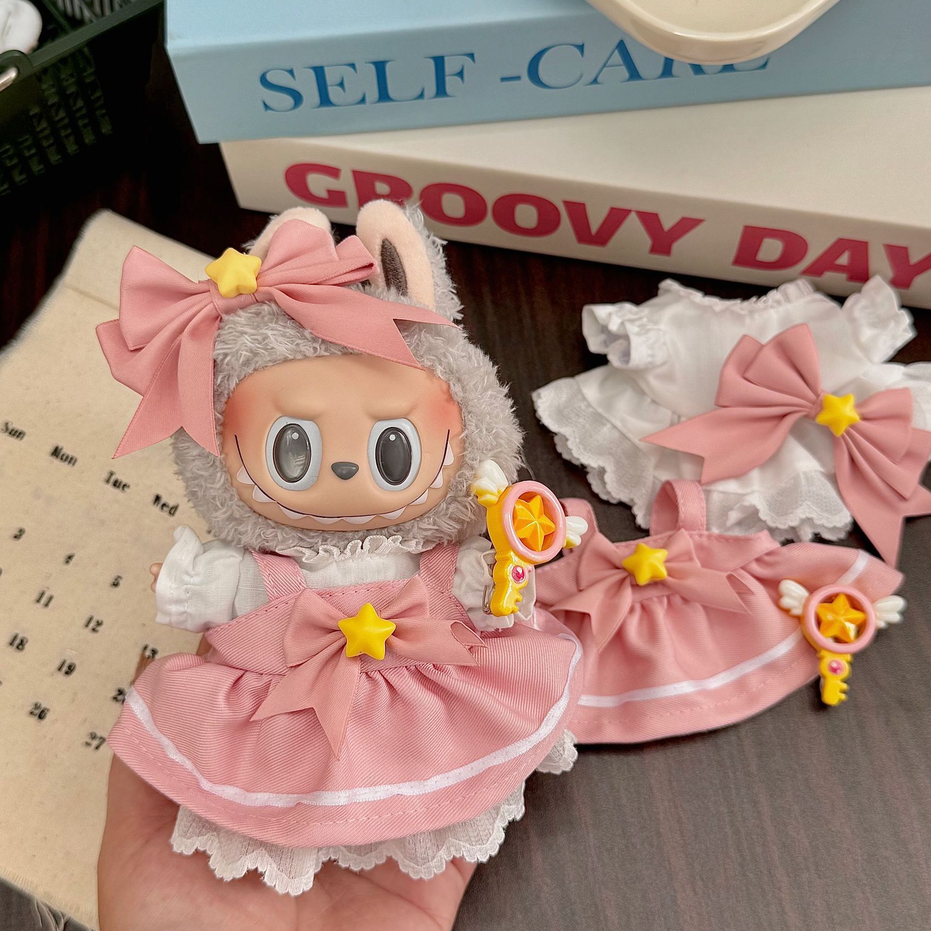 日本品质123代17cm拉布布挂件衣服魔法小樱连衣裙搪胶娃娃钥匙扣