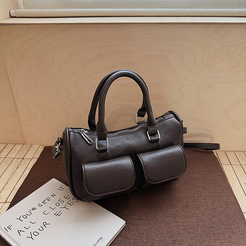 日本品质大容量多口袋2025新款高质量百搭单肩包波士顿复古手提包