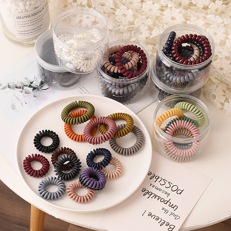 韩国电话线发圈扎头气质无痕头绳网红ins发绳小皮套女橡皮筋简约