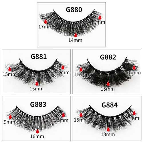 5pairs 3D Fluffy False Eyelashes Long Natural Thick Lashes