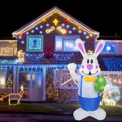 1.9M Easter Decoration Iatable Easter Bunny Holding Color