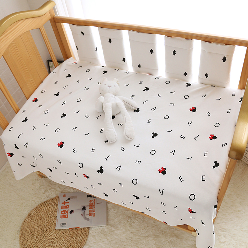 婴儿床单纯棉宝宝针织棉幼儿园床被单新生儿童单双人透气1.2m床单
