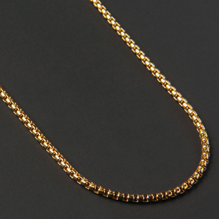 Classic 2MM Black Box Chain Necklace Men Titanium Steel Chai