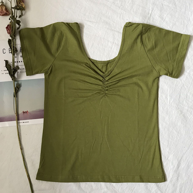 拉丁舞练功服女跳舞演出形体成人教师训练修身短袖t恤舞蹈服上衣