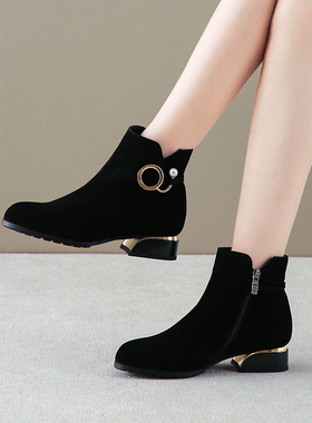 Comemore 2021 Womens Shoes Women Ankle Boot Low Heel Shoe P