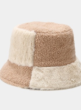 New Femme Gorro Lady Outdoor Panama Soft Warm Faux Fur Plaid