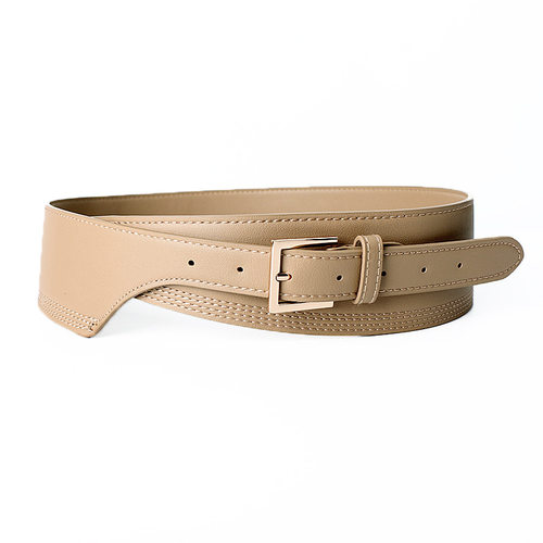 New Fashion Belts for Women PU Leather Gold Square Pin Buckl