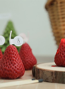 1PC/4PCS Strawberry Decorative Aromatic Candles Soy Wax Scen