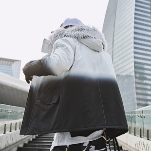 Gradient Parkas Thick Winter Setwear Warm Women .2023 Men