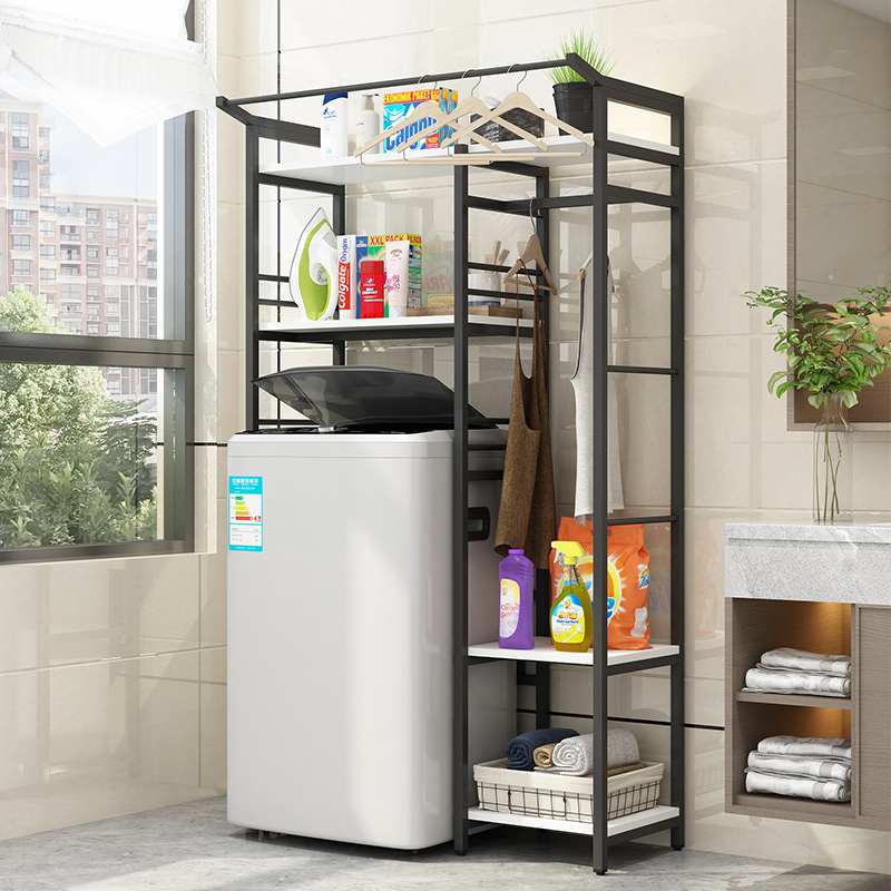 阳台洗衣机置物架卫生间浴室滚筒翻盖洗衣机上方架子收纳储物柜子