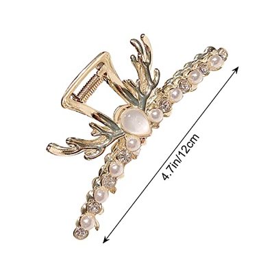 Large Hair Claw Clips Antler Hair Claw Clip Nonslip Pearl An