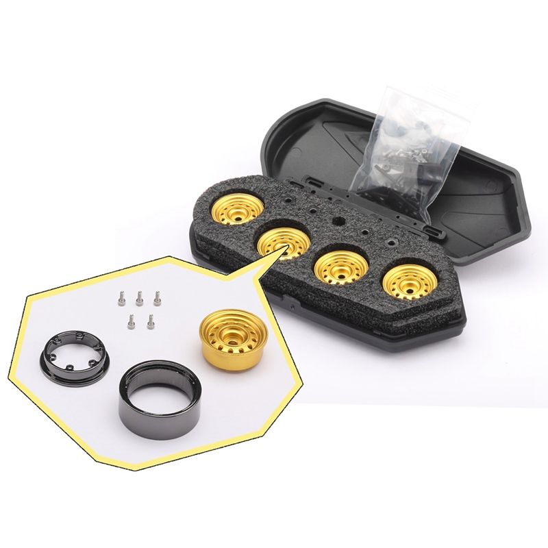 4Pcs 91.2G 1.0In Metal Beadlock Wheel Hub For Axial SCX24 AX