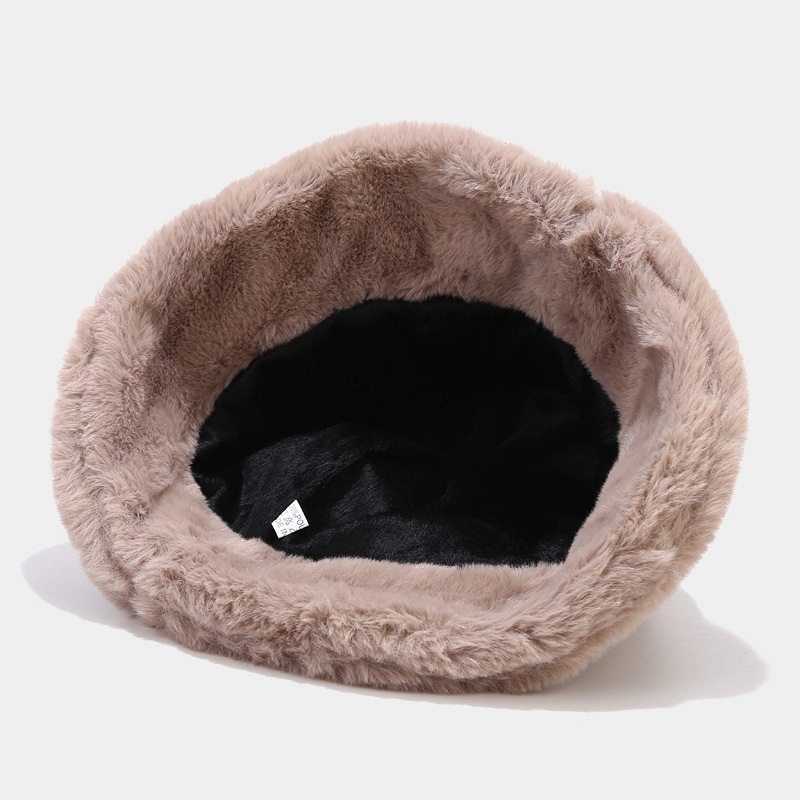 Fashion Autumn Winter Leopard Fur Bucket Hat Bear Ear Ball P