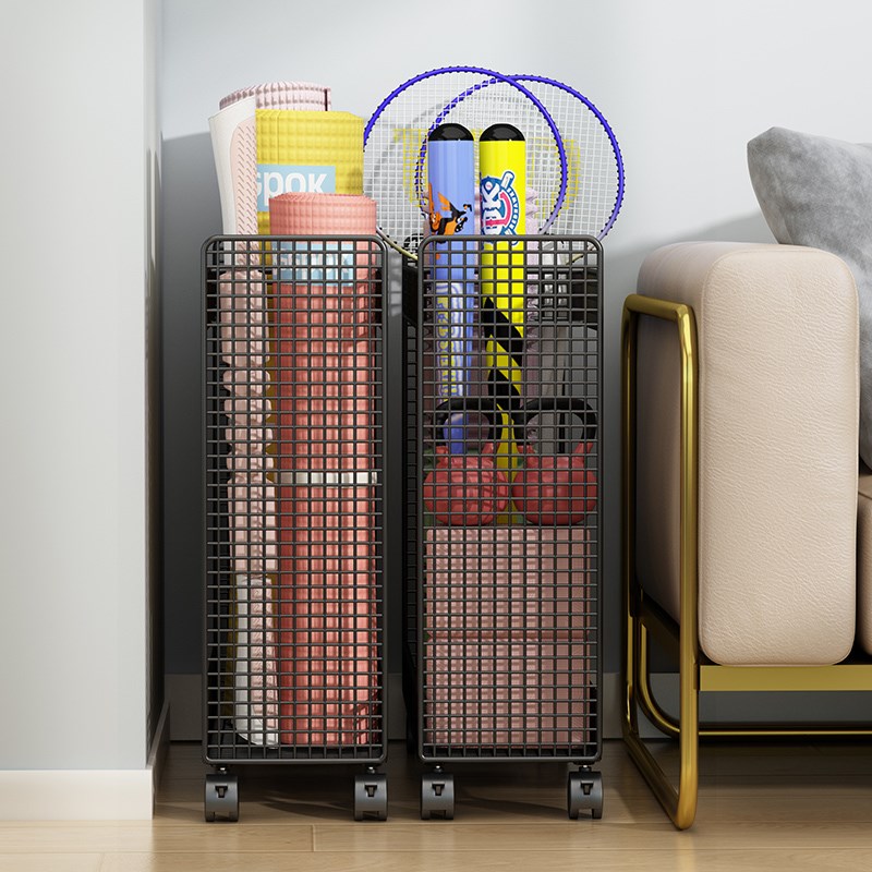 瑜伽垫收纳筐篮带轮健身收纳架运动器材工具筒收纳神器家用置物架