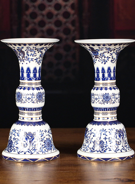 陶瓷五供 佛前五贡 供佛花瓶烛台香炉佛堂青花摆件寺院佛具用品