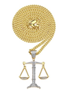 天平锆石饰品男街舞欧美ins造型天秤嘻哈潮人项链吊坠街头hiphop