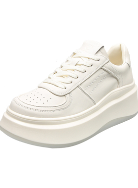 Uncle Jian松糕厚底小白鞋女鞋韩版系带百搭休闲增高运动板鞋女