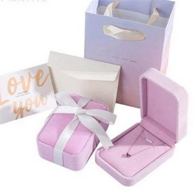 necklace box birthday gift packaging box pink ring ear nail