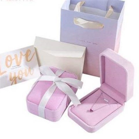 necklace box birthday gift packaging box pink ring ear nail
